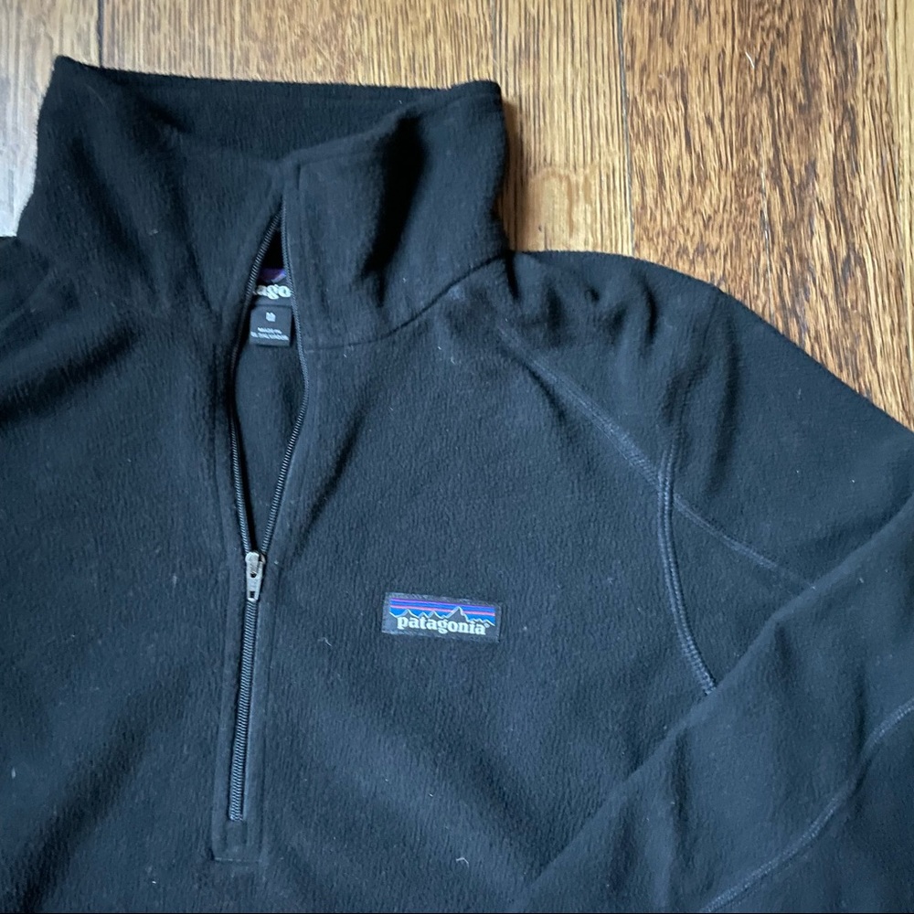 Black Patagonia 3/4 Zip Fleece Pullover Base Layer